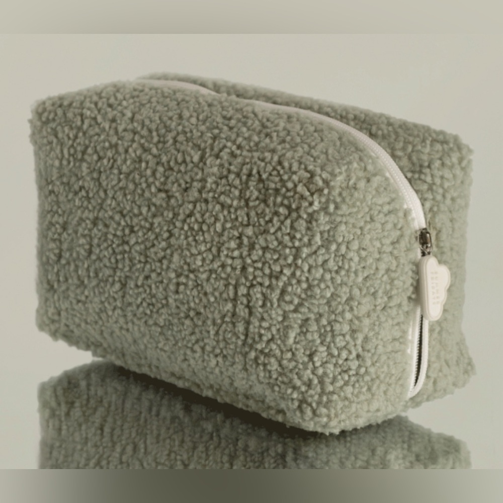 Summer Fridays Textured Green Cosmetic Bag